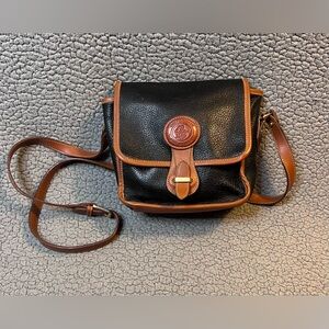 Vintage Oggi Domani Leather Crossbody Purse Womens Black And Brown Medium Purse